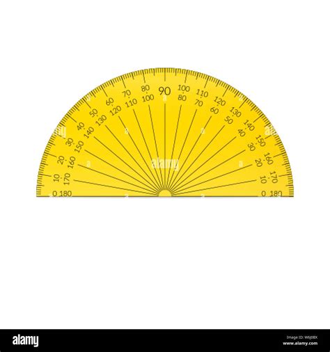 Plastic Circular Protractor With A 180 Degree Scale Stock Vector Image