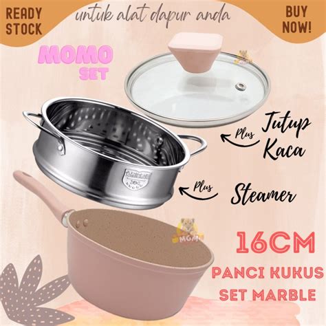 Jual Momo Set Panci Susu Marble Cm With Kukusan Dan Tutup Serbaguna