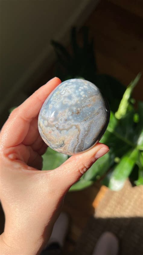 Ocean Jasper Palm Stone Sea Jasper Palm Stone Orbicular Etsy