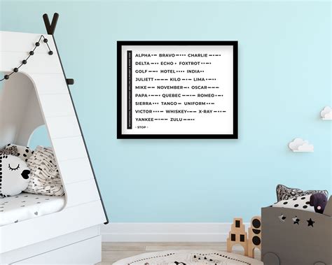 Alpha Bravo Charlie Alphabet With Morse Code Phonetic Alphabet Wall Art