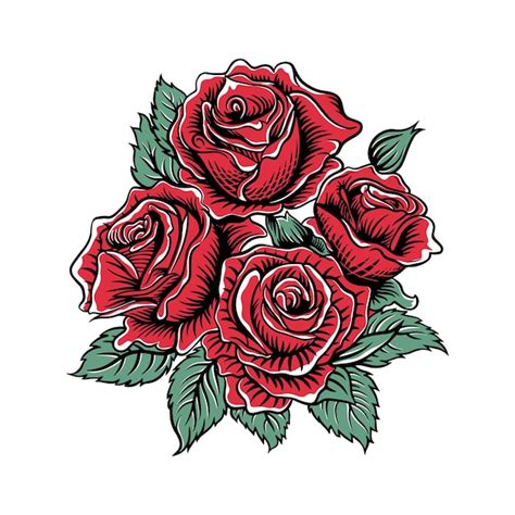 Premium Vector Red Rose Flower Vector Illustration