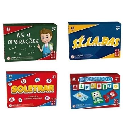 Kit 4 Jogos Alfabetização Ensinar Ler E Escrever Educativo Shopee Brasil