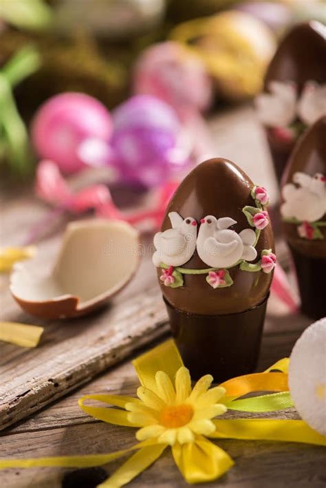 Decorated Chocolate Easter Eggs Stock Image - Image of path, gourmet ...