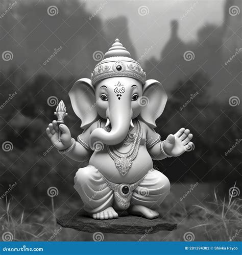 Lord Ganesha Black And White