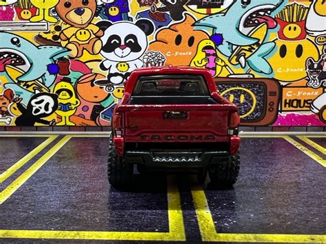 Custom Made Red Toyota Tacoma Hot Wheels Black Wheels Wheels Swap Real Rides Rubber Wheels