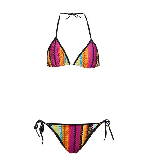 Missoni Zig Zag Knit Triangle Bikini In Red Lyst