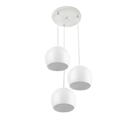 Lustre Pendente Aluminio Bola Triplo Cm Branco No Shoptime