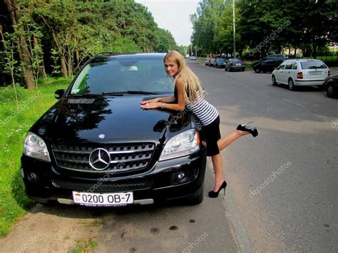 Blonde With A Black Mercedes ML Stock Photo MyOwnVictory 22458695