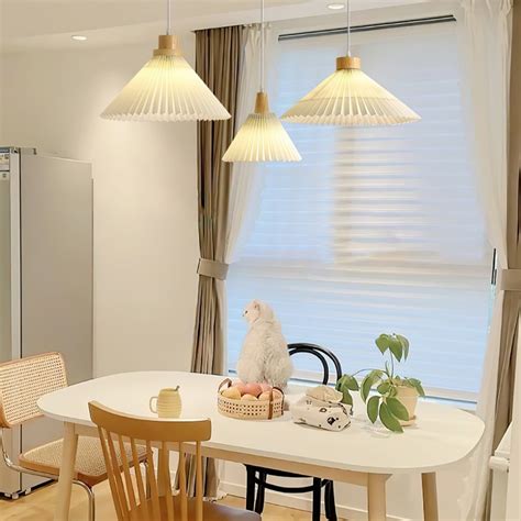 Modern Beige Pleated Pendant Light Ping Lighting