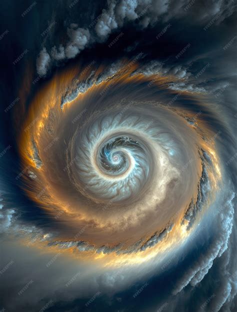 Premium AI Image | View of cyclone eye from sky