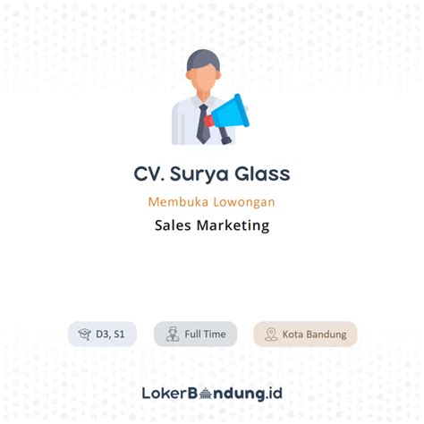 Lowongan Kerja Sales Marketing Di Cv Surya Glass Lokerbandung Id