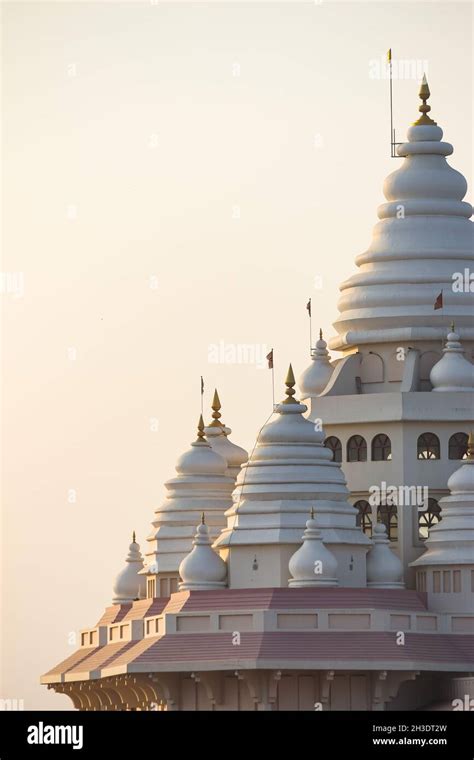 Vertical shot of a part of Sant Tukaram Maharaj Gatha Mandir Temple, Dehu, Pune, Maharashtra ...