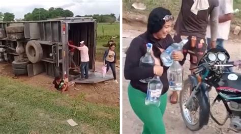 Se volcó camión cargado de aguardiente y fue saqueado Canal CampoTV