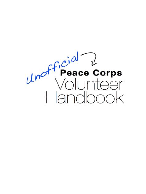 Unofficial Peace Corps Handbook Pdf Peace Corps Volunteering