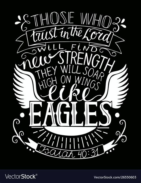 Hand Lettering With Bible Verse Trust In Lord Vector Image