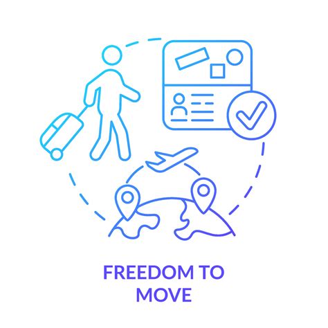 Freedom to move blue gradient concept icon. Opportunity to relocate