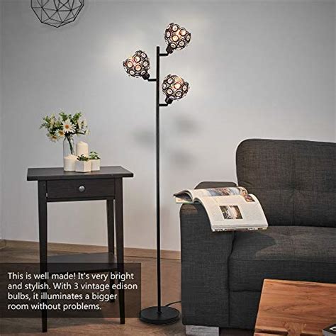 Stepeak Crystal Floor Lamp For Living Room Light Adjustable Rustic