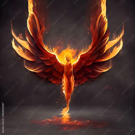 Phoenix In Burning Flame Art Hyper Realistic Ultra Hd Stock