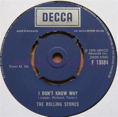 Totally Vinyl Records Rolling Stones The I Don T Know Why 7 Inch