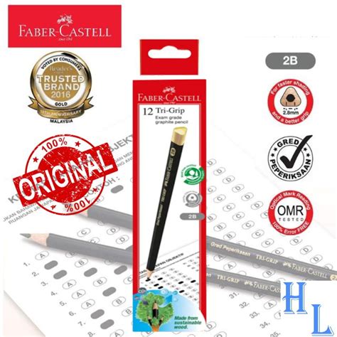 Faber Castell Tri Grip 2B Pencil 311802 2B Box Of 12 Shopee Malaysia