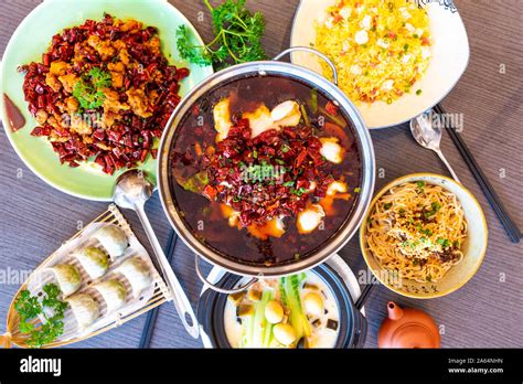 Sichuan Cuisine Food Asian Chinese Spicy Hot Chilli Water Boiled Fish Yangzhou Fried Rice Dim