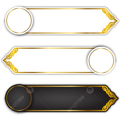 Luxury White Golden Set Arabic Islamic Banner Title Frame Text Box