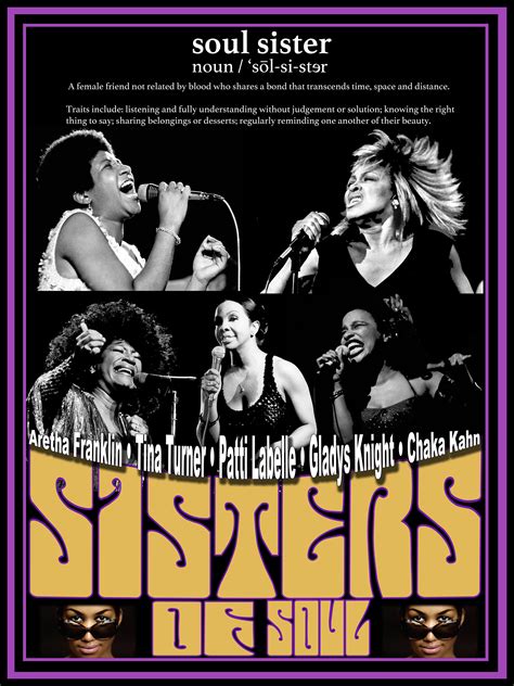 SOUL SISTERS Poster Aretha Franklin, Tina Turner, Chaka Kahn, Patti ...