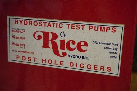 Rice Hydrostatic Test Pump:STOCK 17959