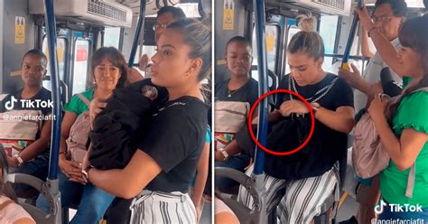 TikTok Viral Señora le cede el asiento a una joven que cargaba a un