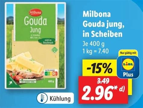 Milbona Gouda Jung In Scheiben 400 G Angebot Bei Lidl