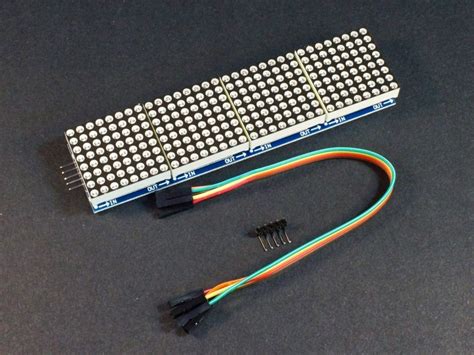 MAX7219 8x8 Dot Matrix X4 Red Display Module ProtoSupplies