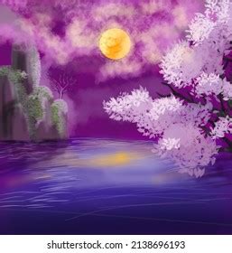 Full Moon Illustration Has Full Color Stock Illustration 2138696193 ...