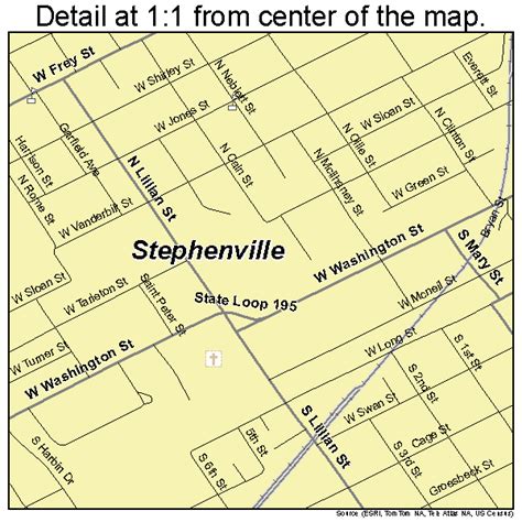 Stephenville Texas Street Map 4870208