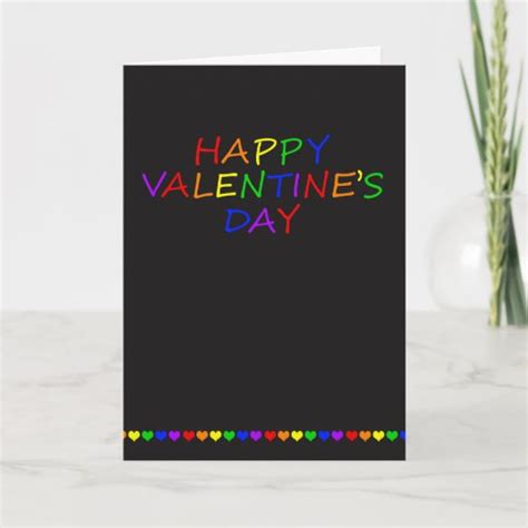 Rainbow Typography And Heart Gay Valentine Holiday Card Zazzle