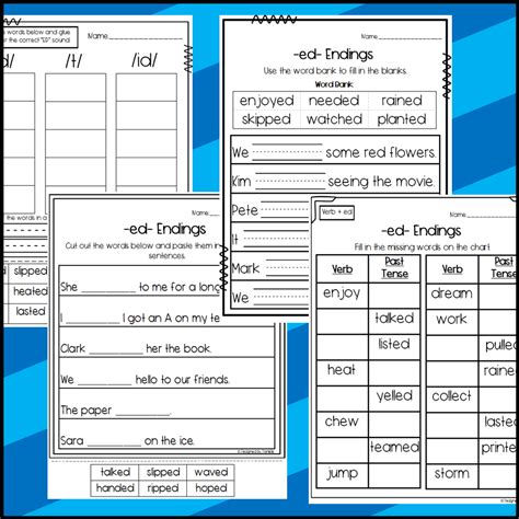 Ed Endings Worksheets Made By Teachers