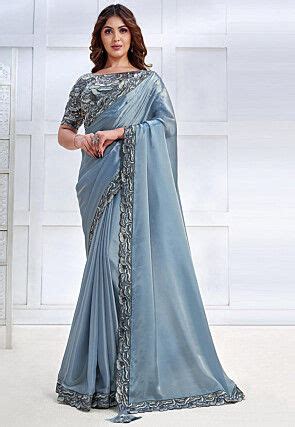 Page Blue Georgette Saree Buy Latest Indian Sarees For Women