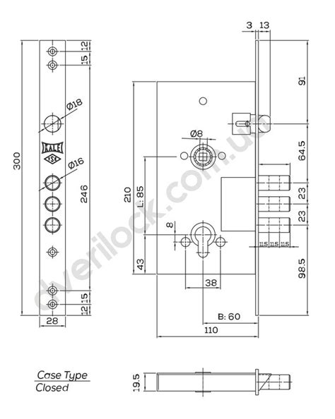 KALE Замок врізний 252 R - DveriLock -Дверні ручки, замки для дверей ...
