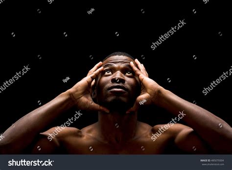 Portrait Naked Black Man Looking Sky Stock Photo Shutterstock