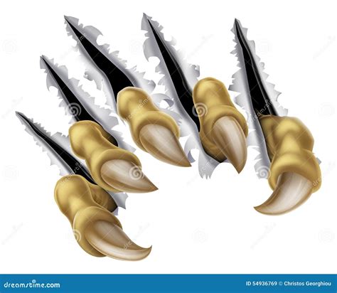 Monster Claw Hole Scratches Set Vector Illustration