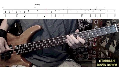 Starman By David Bowie Bass Cover With Tabs Play Along YouTube