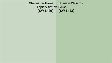 Sherwin Williams Topiary Tint Vs Relish Side By Side Comparison