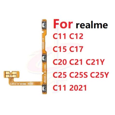 For Realme C Y C Y Flex Cable Button Power On Off Volume Up Dow