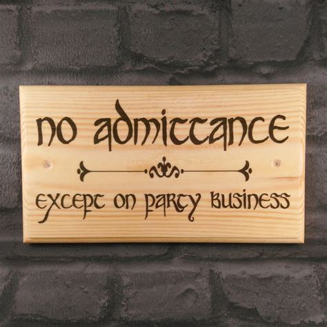 Large No Admittance Sign Lord Of The Rings The Hobbit Party Business