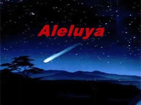 The Words Aleluya Are Written In Red On A Dark Blue Background With Stars