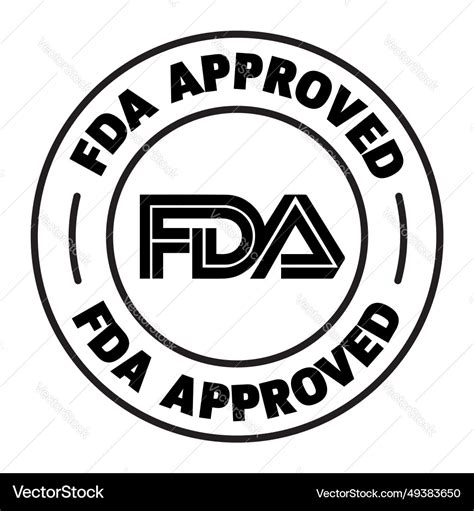 Fda approved rounded icon Royalty Free Vector Image