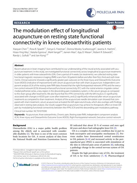 PDF The Modulation Effect Of Longitudinal Acupuncture On Resting