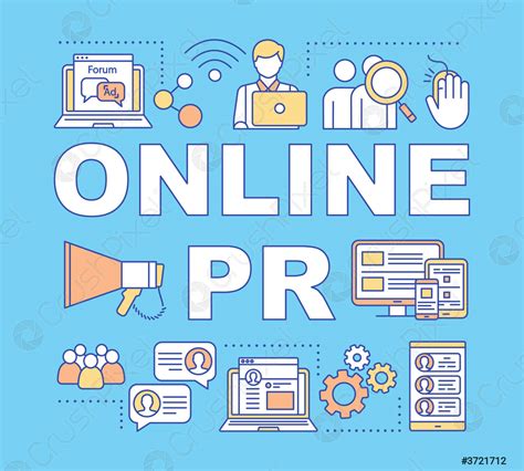 Online Pr Woord Concepten Banner Public Relations Digitale Marketing