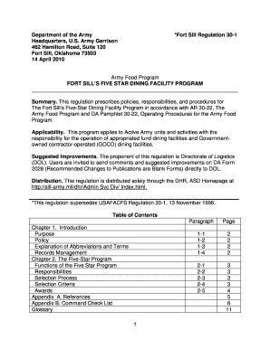 Fillable Online Army Department Of The Barmyb Fort Sill Regulation