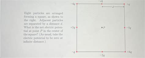 Solved Eight Particles Are Arranged Forming A Square As Chegg