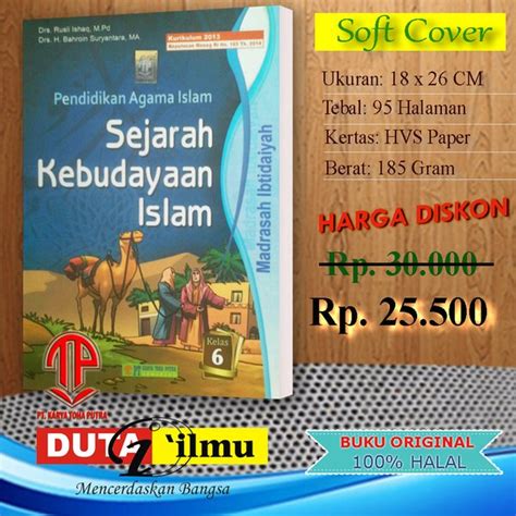 Jual SKI Sejarah Kebudayaan Islam Untuk MI Madrasah Ibtidaiyah Kelas 6